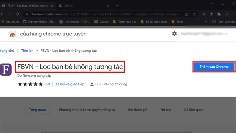 Cài đặt tiện ích FBVN cho trình duyệt Chrome 