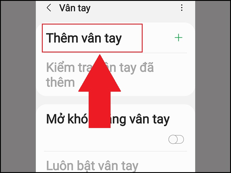 Thêm vân tay khác cho điện thoại