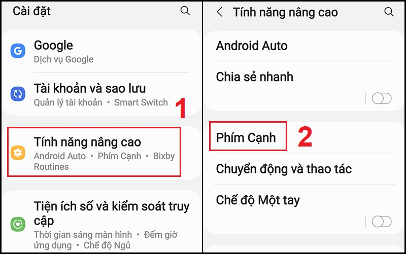 Thiết lập cách tắt nguồn điện thoại Samsung