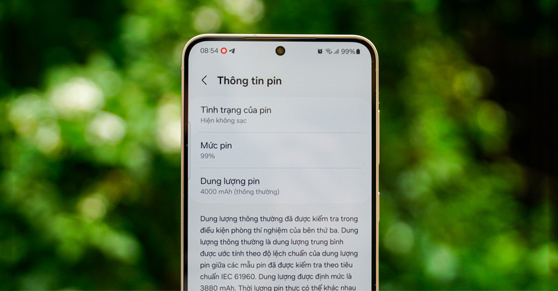 Thông số pin Galaxy S24