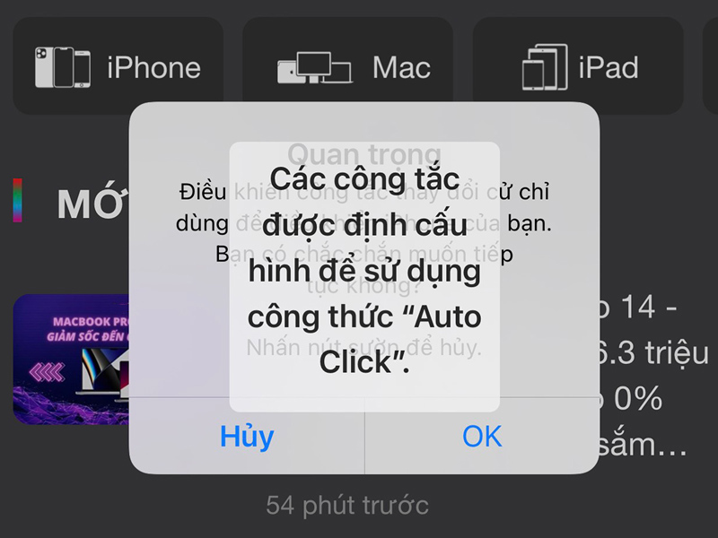 Thực hiện các cử chỉ Auto Click iOS đã thiết lập trước đó