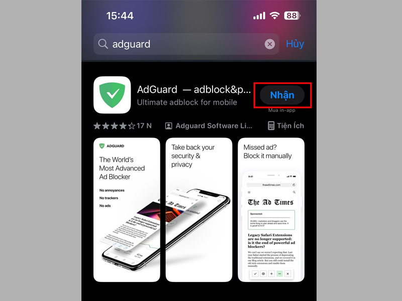 Tìm và tải ứng dụng AdGuard về điện thoại
