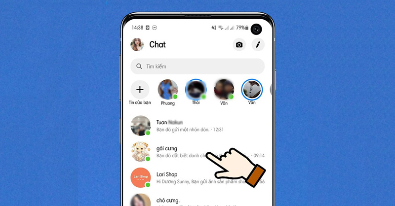 Tìm và nhấn vào tài khoản muốn đặt biệt danh Messenger