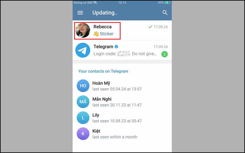 Tin nhắn Telegram đã ẩn sẽ quay lại giao diện nhắn tin