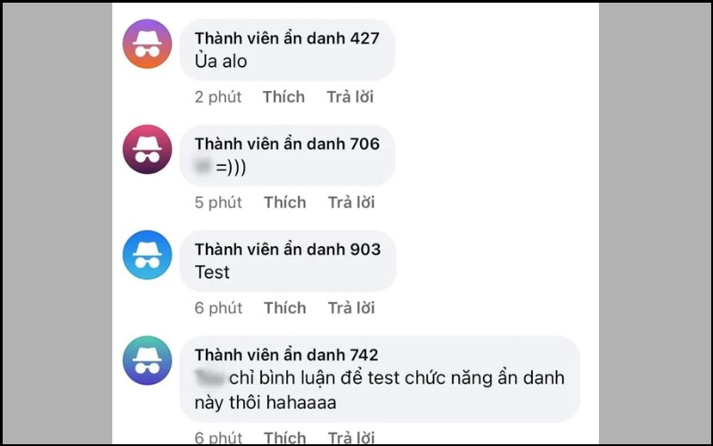 Rất nhiều người dùng đã thử nghiệm tính năng comment ẩn danh