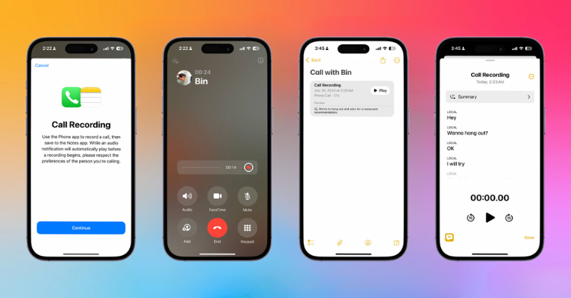 Tính năng ghi âm cuộc gọi có mặt trên bản cập nhật iOS 18.1 Beta