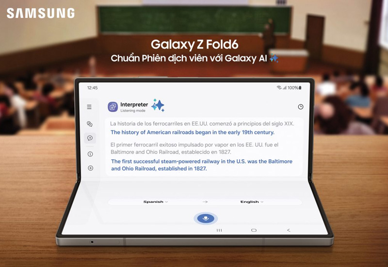 Tính năng phiên dịch trực tiếp trên Galaxy Z Fold 6