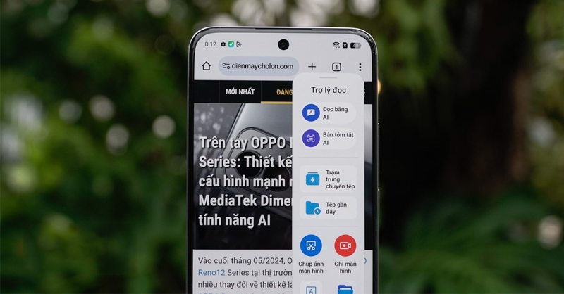 Tính năng tóm tắt nội dung web bằng AI trên OPPO Reno12 5G
