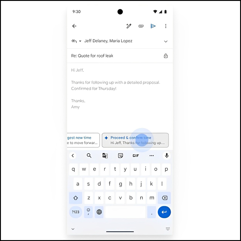 Tính năng trả lời thông minh trên Gmail của Gemini