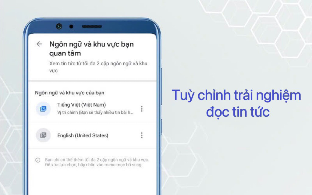 Tính năng tùy chỉnh trải nghiệm đọc tin tức của Google News