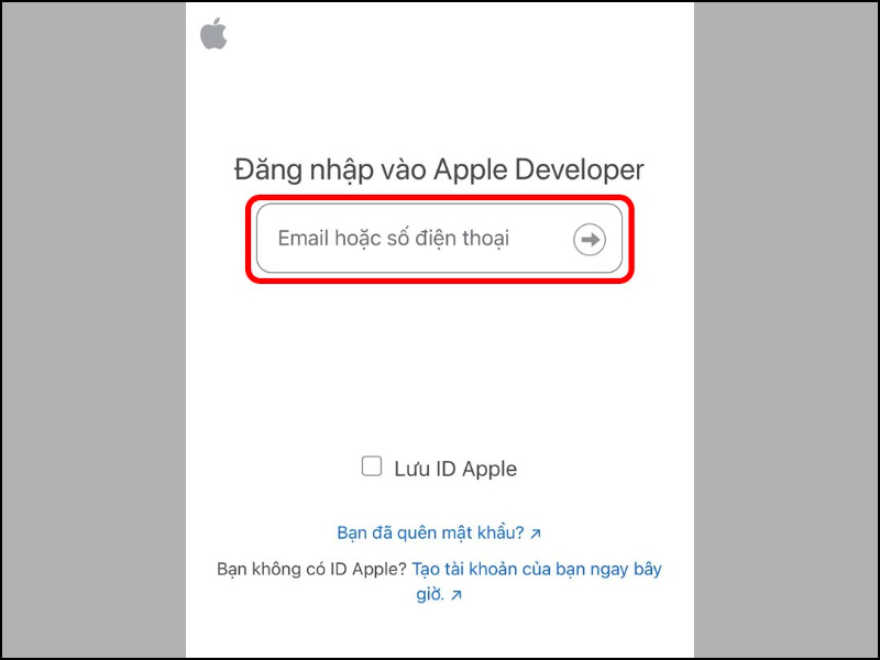 Truy cập Apple Developer và đăng nhập bằng tài khoản Apple ID