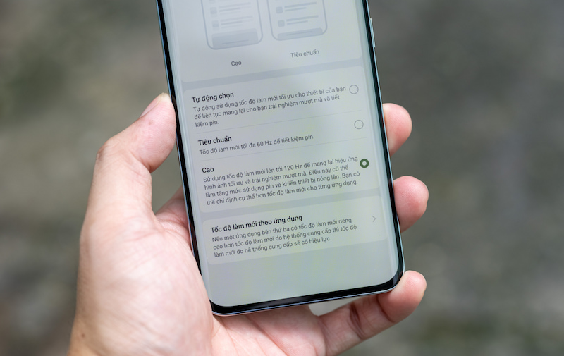 Tùy chỉnh cài đặt tốc độ làm tươi tối đa trên ColorOS 14
