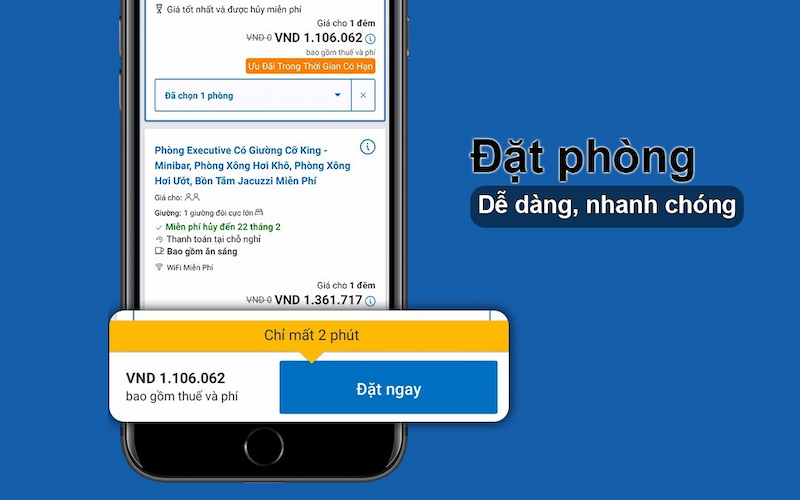 Booking.com hỗ trợ đặt phòng nhanh chóng