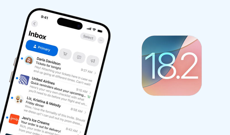 Ứng dụng Mail trên iOS 18.2 sẽ trực quan và hiện đại hơn