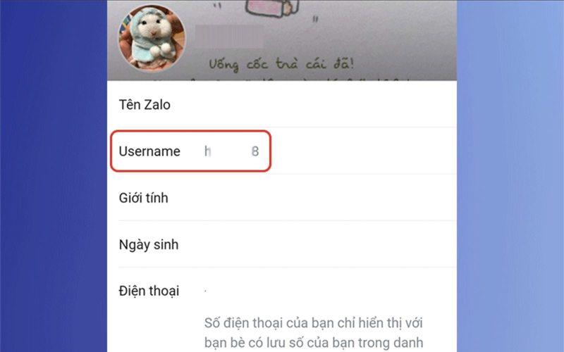 Xem thông tin Username và chia sẻ cho bạn bè