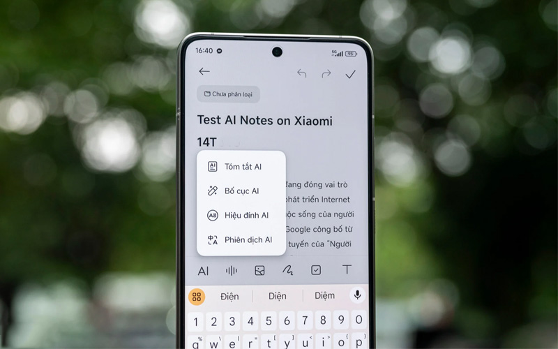 AI Notes trên Xiaomi 14T Series