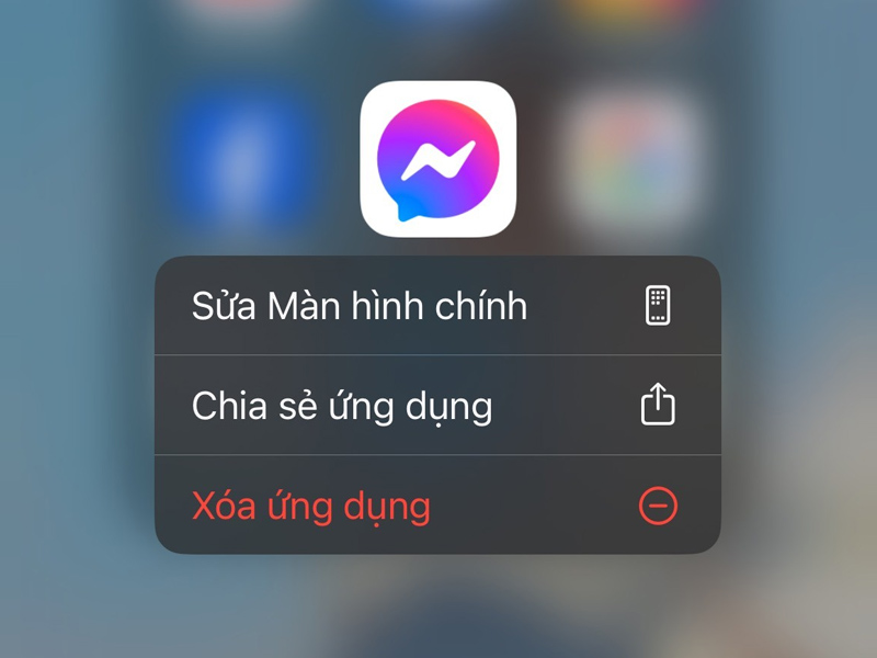 Xóa ứng dụng Messenger