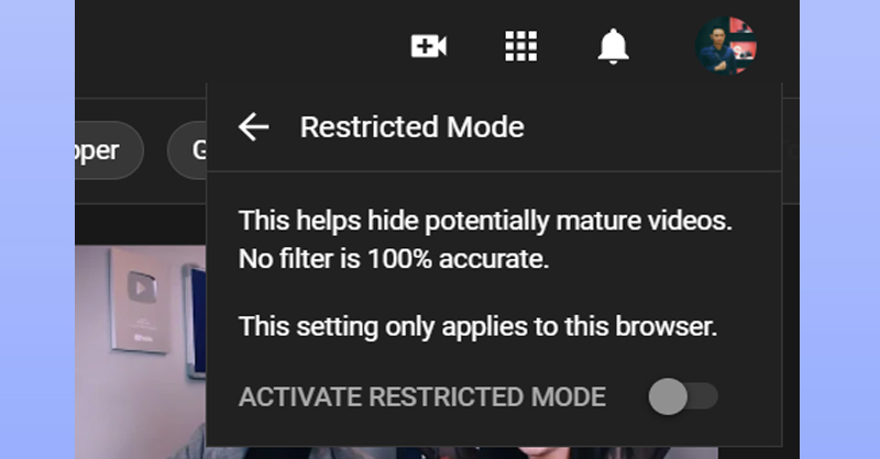YouTube cho phép bật chế độ hạn chế để ẩn nội dung video không phù hợp