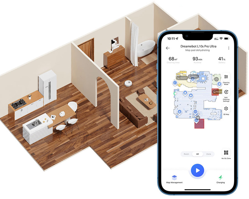 Dễ dàng kết nối Dreame L10s Pro Ultra với app Dreame Home hoặc Mi Home