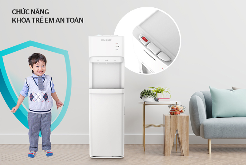 Cây nước nóng lạnh thường có tính năng khóa trẻ em