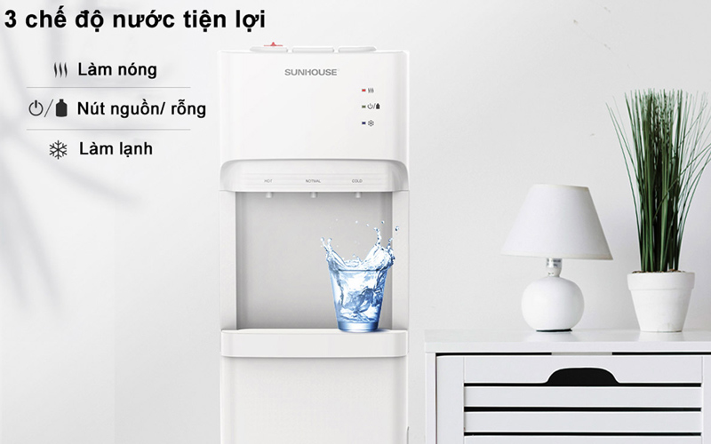 Cây Nước Nóng Lạnh SUNHOUSE SHD9633 có 3 chế độ nước tiện lợi 
