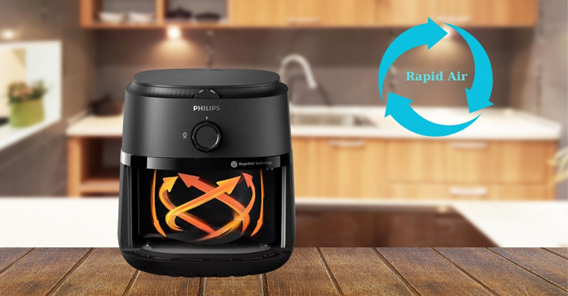 Nồi chiên không dầu chế biến món ăn giòn ngon mà không cần nhiều dầu mỡ