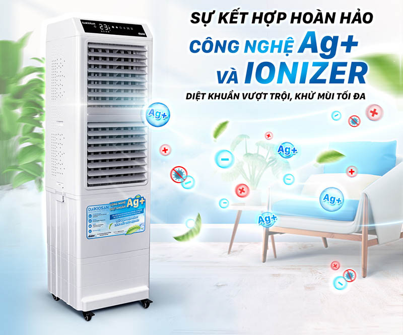 Quạt tích hợp công nghệ Ag+ và ion âm 