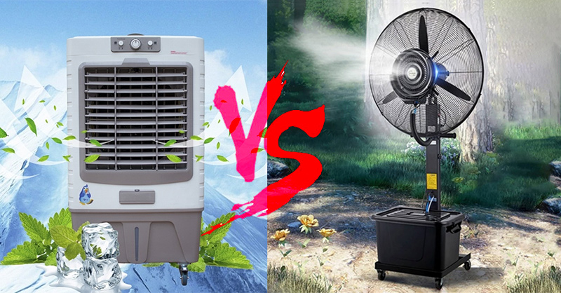 So sánh quạt điều hòa với quạt phun sương