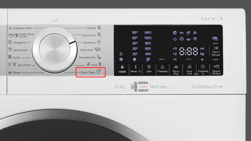 Chức năng vệ sinh lồng giặt trên máy giặt Bosch