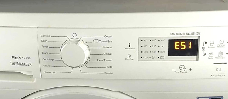 Máy giặt Electrolux báo lỗi E51