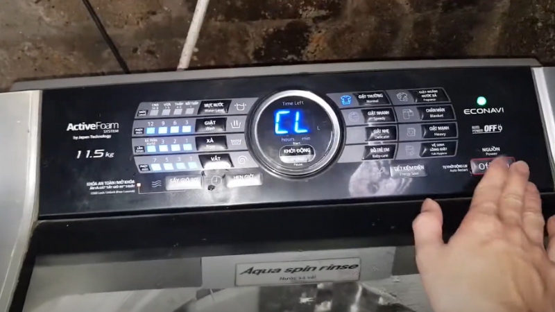 Mã lỗi CL hiện trên màn hình máy giặt Panasonic