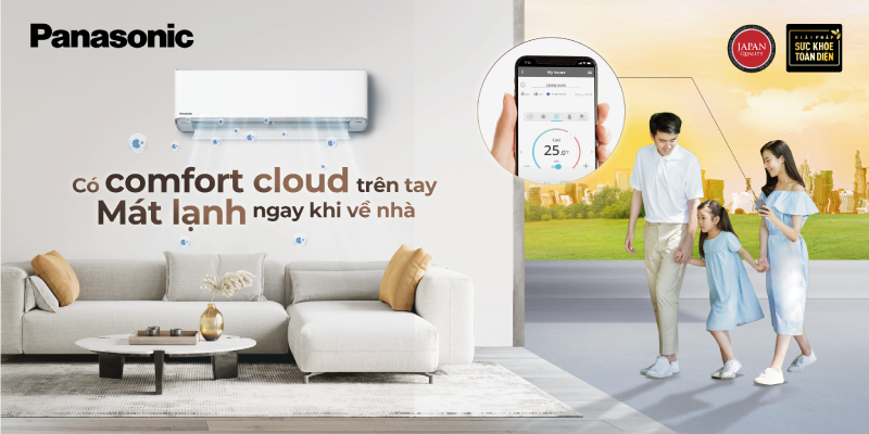 Điều khiển điều hòa Panasonic từ xa thông qua ứng dụng Comfort Cloud