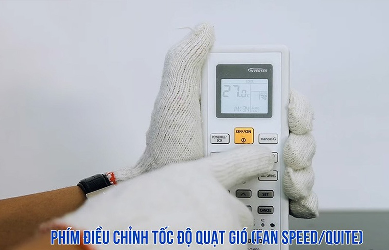 Điều chỉnh tốc độ quạt gió siêu yên tĩnh trên máy lạnh Panasonic
