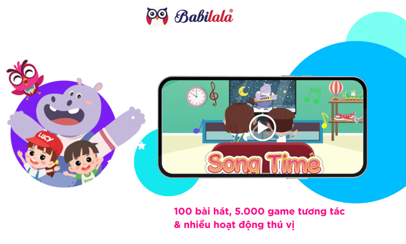 Babilala với kho 100 bài hát và 5000 game tiếng Anh