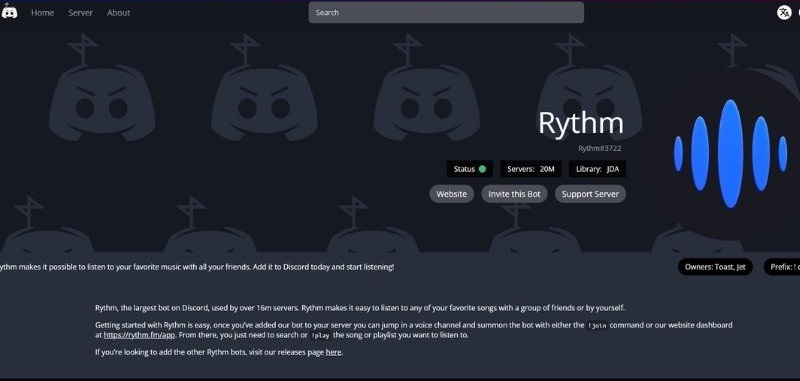 Bot Rythm có thể phát nhạc từ nhiều nền tảng