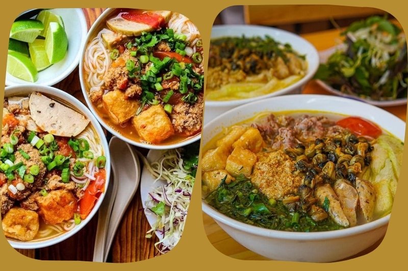 Bún riêu ốc, bún riêu cua bắp bò