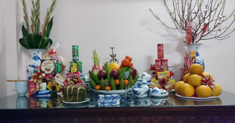 Bàn thờ trang trí ngày Tết