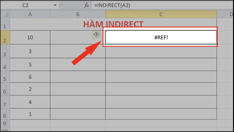 Sử dụng hàm INDIRECT bị lỗi #REF!