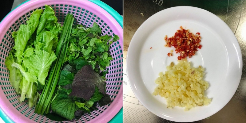 Rau sống ăn kèm gỏi cuốn tôm thịt