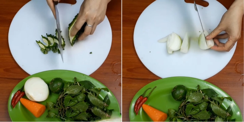 Thái khổ qua và hành tây