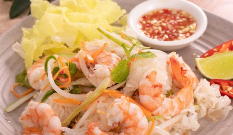 Gỏi nấm tuyết tôm thịt