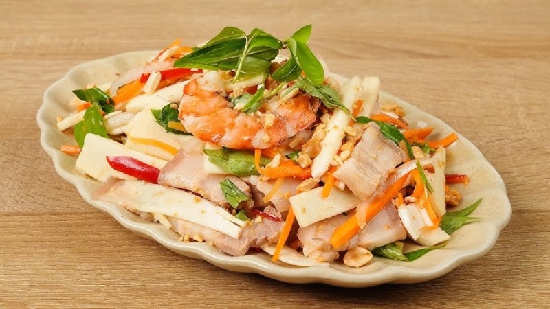 Món gỏi củ hủ dừa tôm thịt