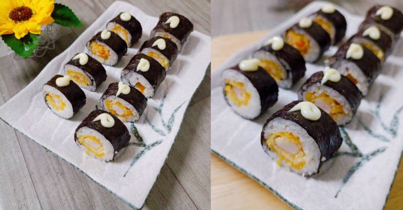 Sushi tôm chiên với sốt mayonnaise, ngon miệng
