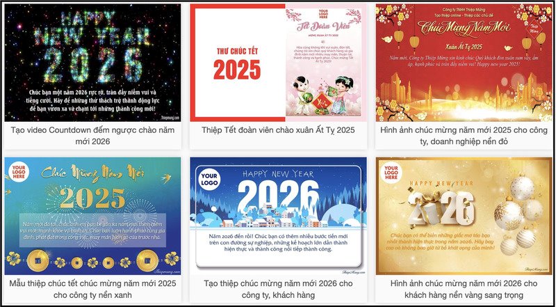 Chọn mẫu thiệp Tết