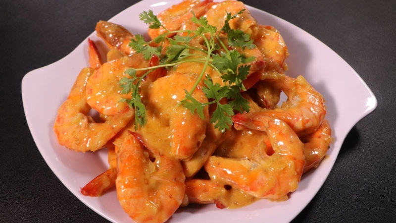 Tôm hấp sốt chanh dây