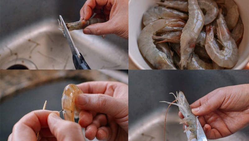 Các bước làm sạch tôm trước khi chế biến