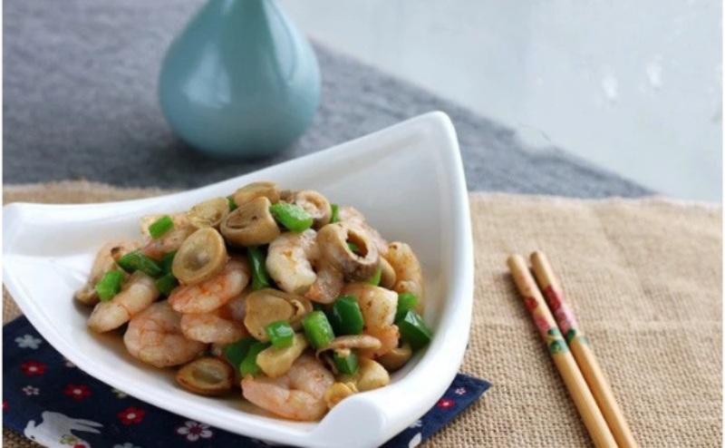 cách làm tôm xào nấm