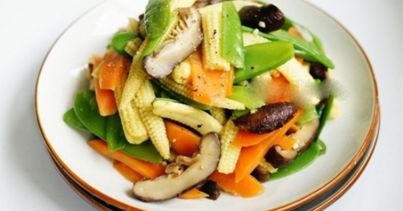 Thành phẩm tôm nõn xào thập cẩm