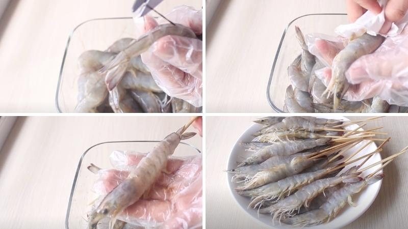 Công đoạn sơ chế tôm