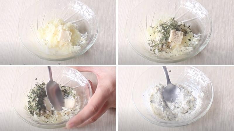 Công đoạn làm hỗn hợp bơ tỏi